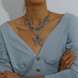 Diamond butterfly necklace
