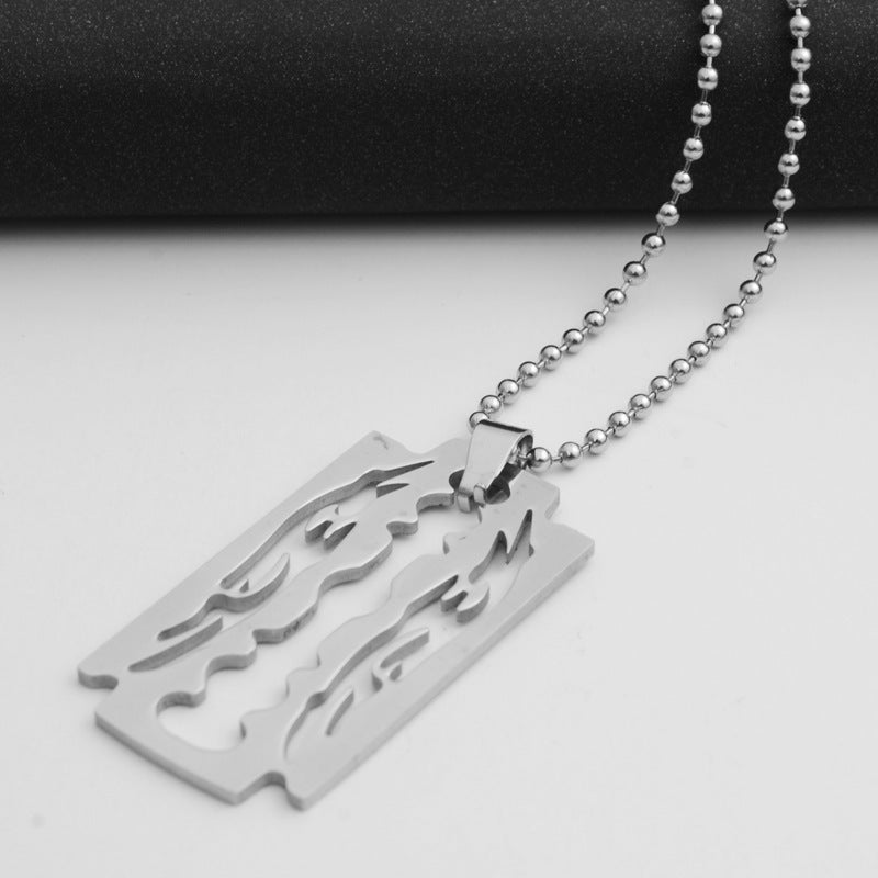 Men’s Gold Blade Pendant Necklace