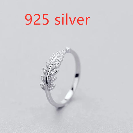 LNRRABC Woman Jewelry Fashion Simple Design Leaf Ring Personality Female Flower Rings Wedding Rings for Women