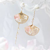 Vintage Chinese Fan Asymmetric Earrings
