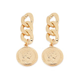 Silver Needle Cold Wind Chain Stud Earrings