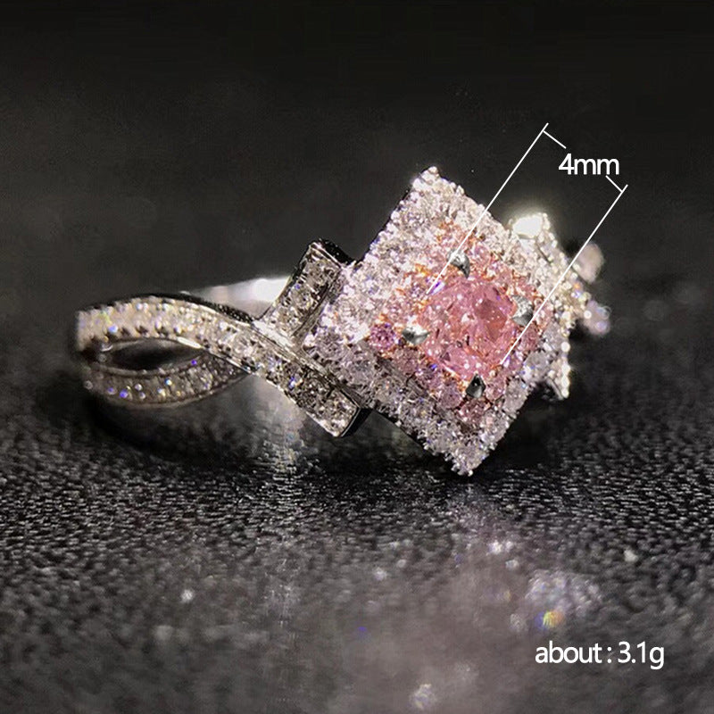 Cross-Wrapped Zircon Diamond Ring