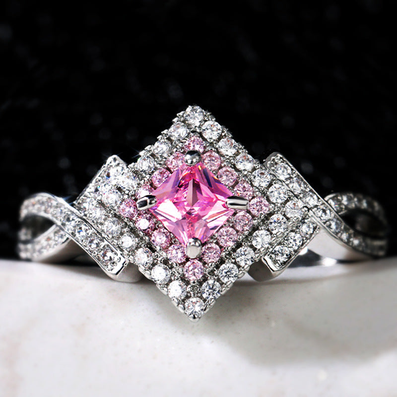 Cross-Wrapped Zircon Diamond Ring