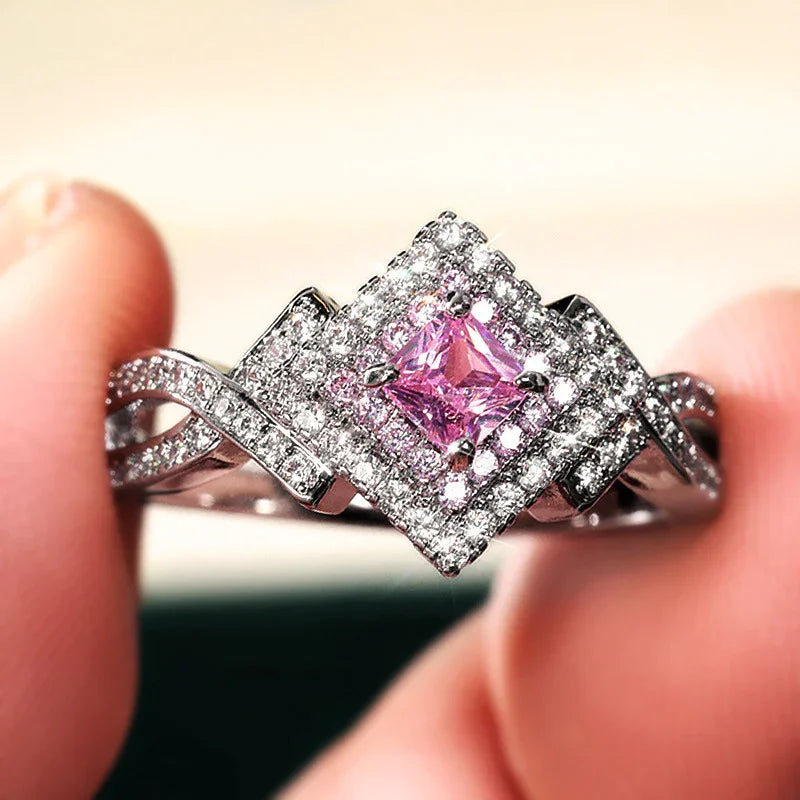 Cross-Wrapped Zircon Diamond Ring
