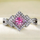 Cross-Wrapped Zircon Diamond Ring