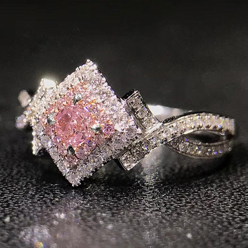 Cross-Wrapped Zircon Diamond Ring