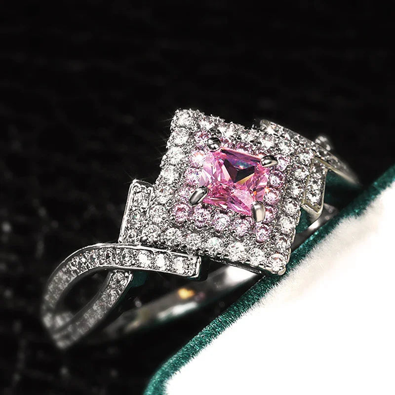 Cross-Wrapped Zircon Diamond Ring