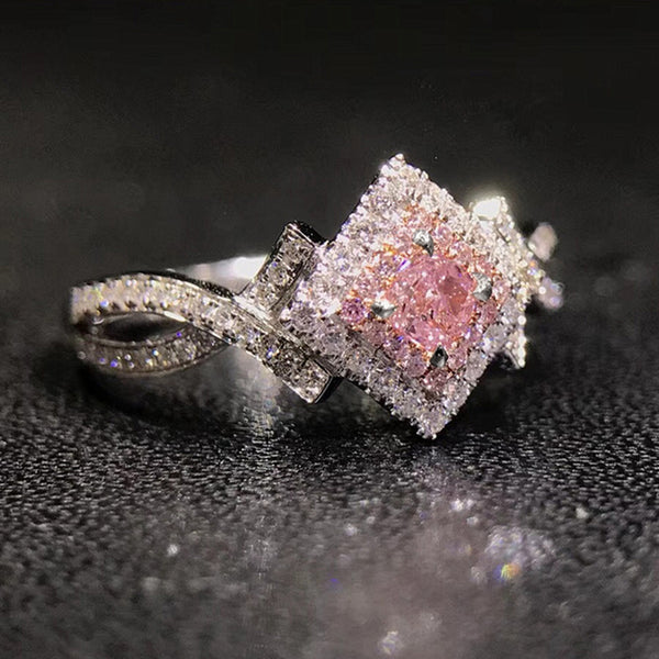 Cross-Wrapped Zircon Diamond Ring