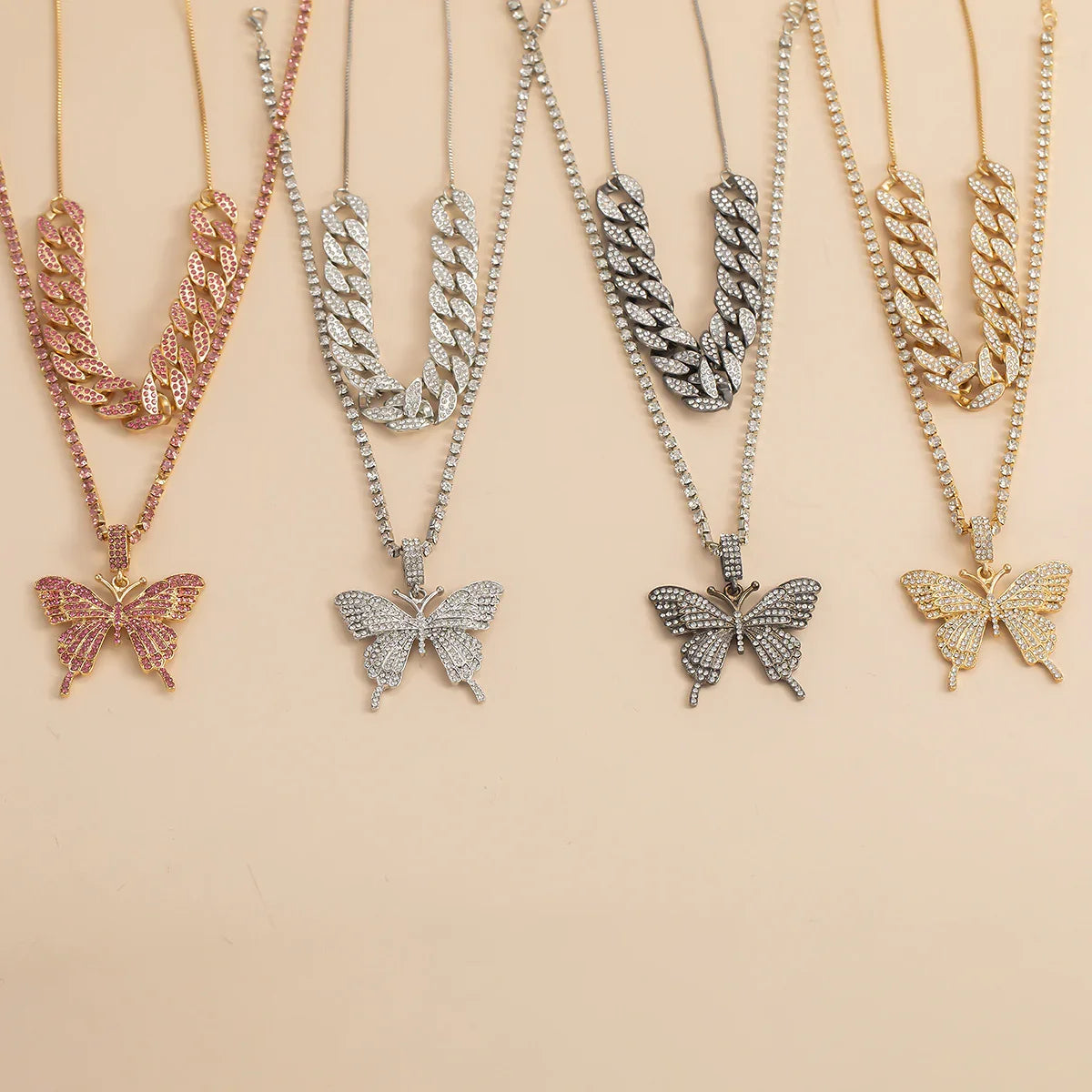 Diamond butterfly necklace