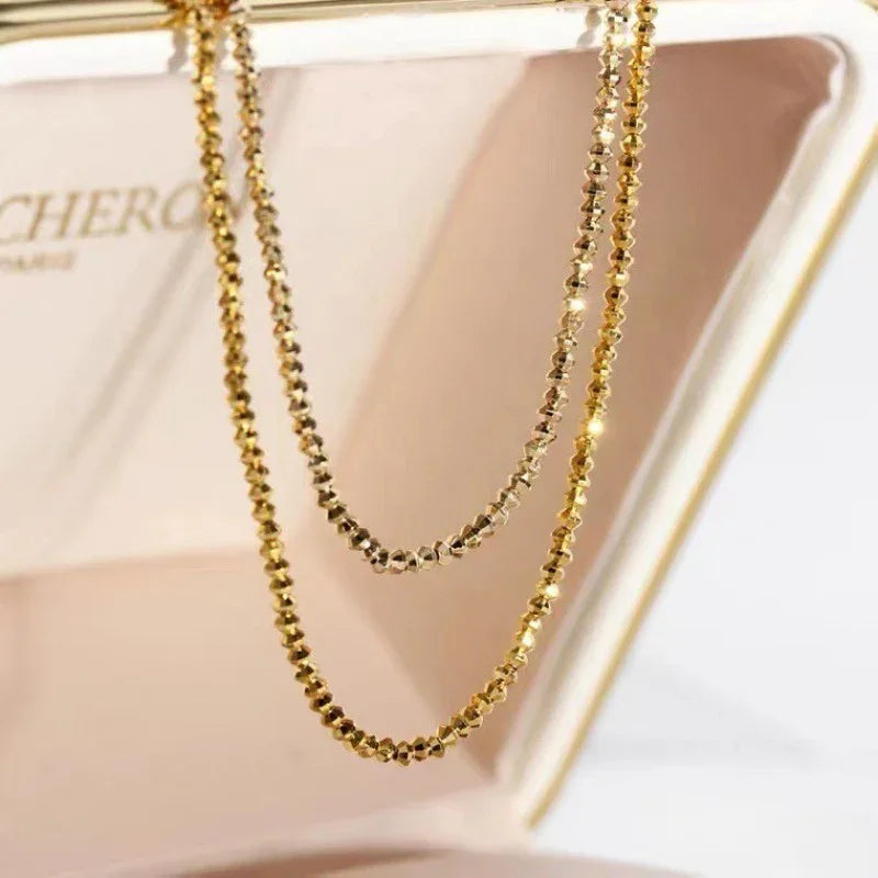 18K Gold Plated Bead Chain Necklace