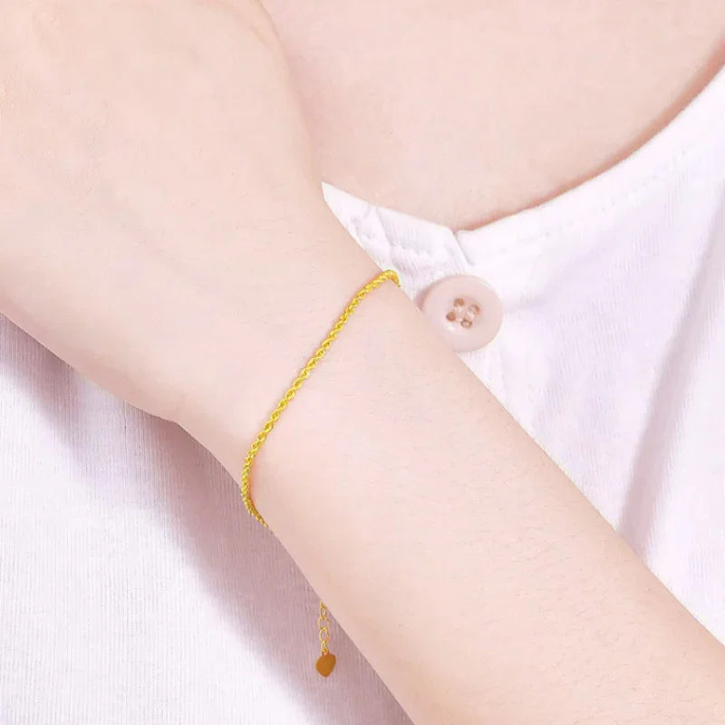 18K Gold Plated Hollow Rope Bracelet