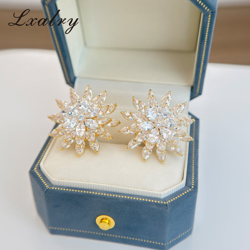 18K Gold Plated Baroque Flower Jewelry Set