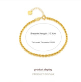 18K Gold Plated Hollow Rope Bracelet