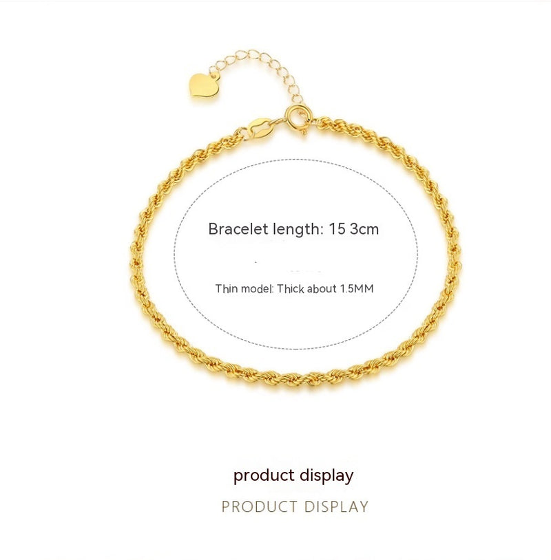 18K Gold Plated Hollow Rope Bracelet