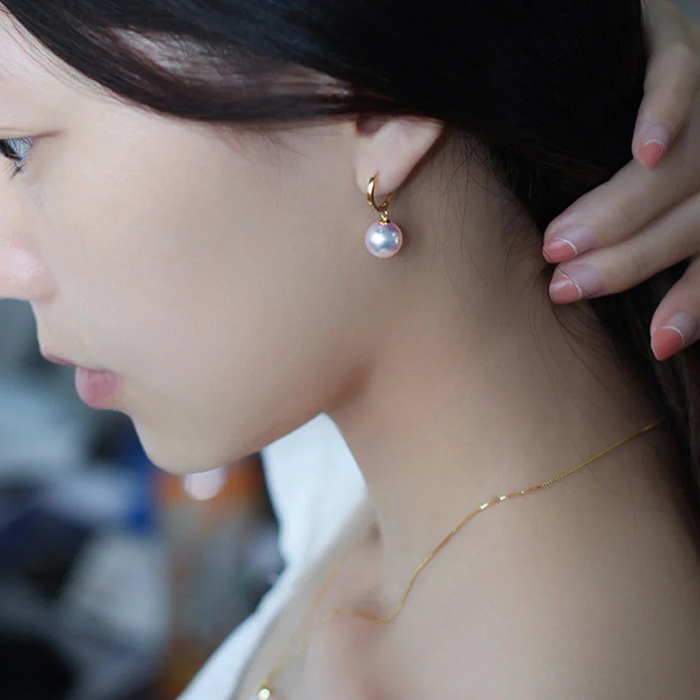 AU750 18K Gold Freshwater Pearl Earrings