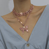 Diamond butterfly necklace