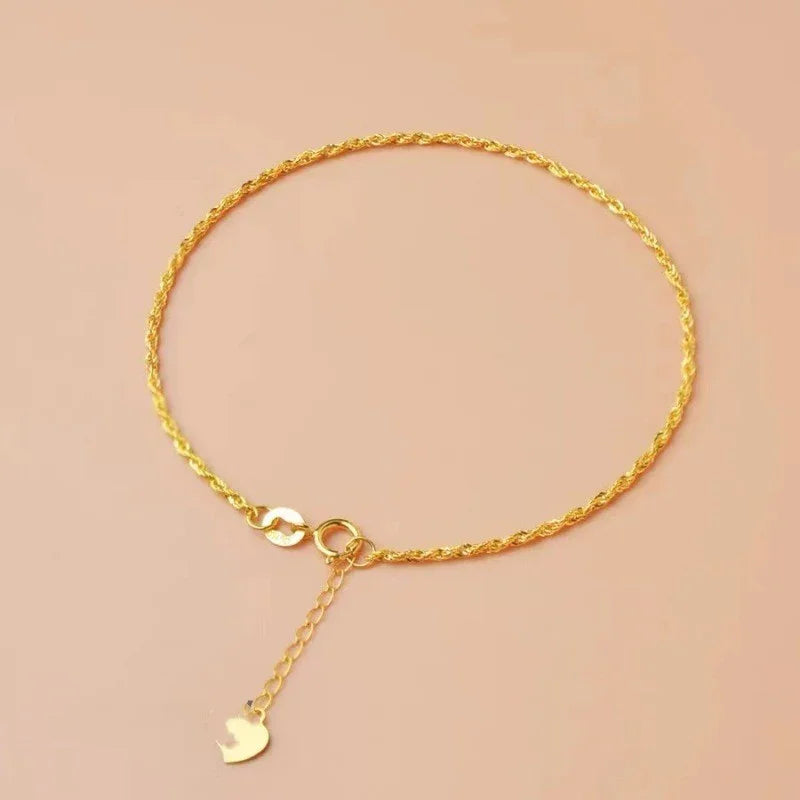 18K Gold Plated Hollow Rope Bracelet