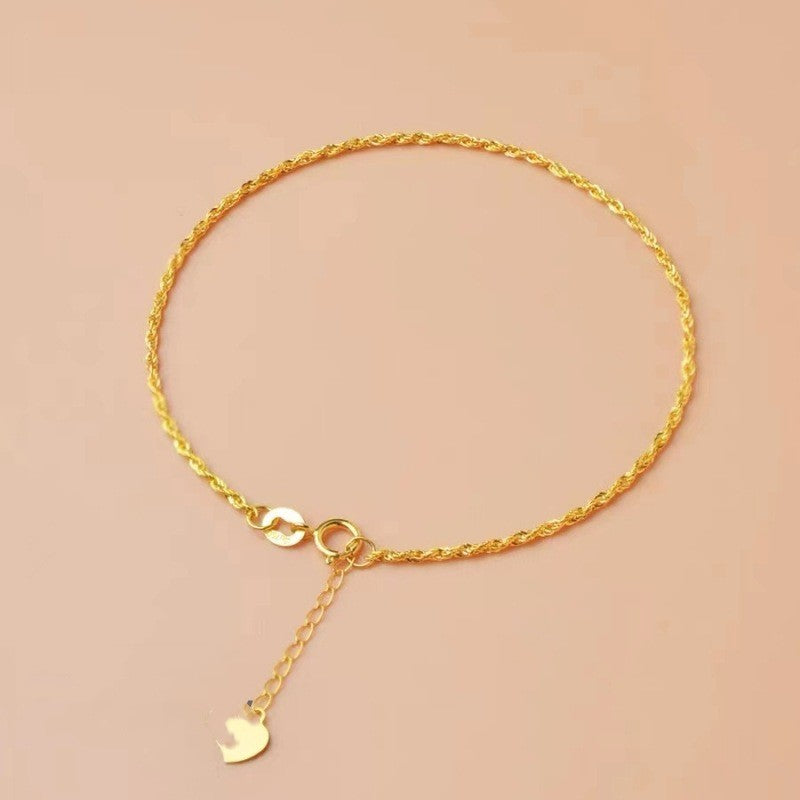 18K Gold Plated Hollow Rope Bracelet