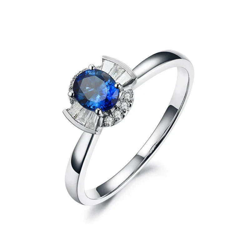 Jewelry 18k Gold Natural Sapphire Women's Ring