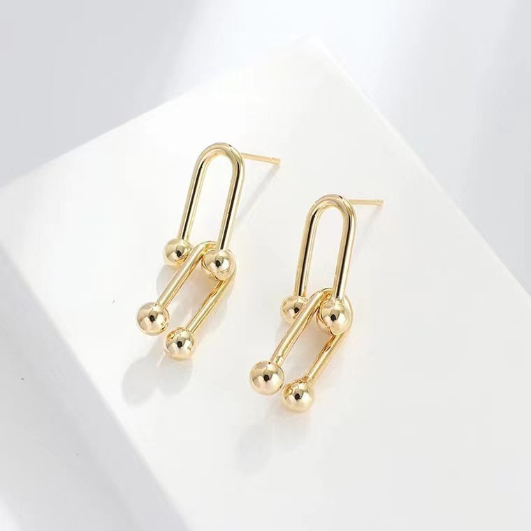 18k Gold Horseshoe Stud Earrings Personalized Gift