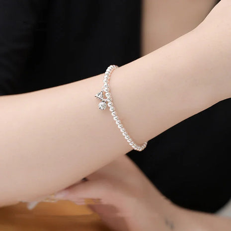 Women's Plain Chain Gold Bead Bracelet