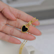 Black And White Double-sided Love Necklace Women's High-end Design Elegant Clavicle Chain