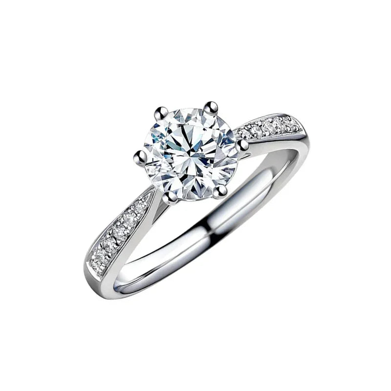 18K Gold Moissanite Engagement Ring
