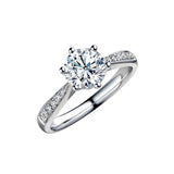 Moissanite Sterling Silver 18K White Gold Plated Ring