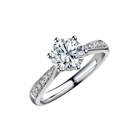 18K Gold Moissanite Engagement Ring
