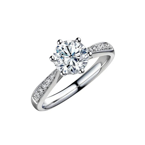 18K Gold Moissanite Engagement Ring