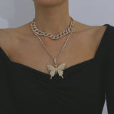 Diamond butterfly necklace