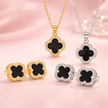 Silver Four-leaf Clover Necklace Pendant Women's Accessories