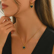18K Gold Plated Heart Mirror Jewelry Set