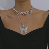 Diamond butterly necklace