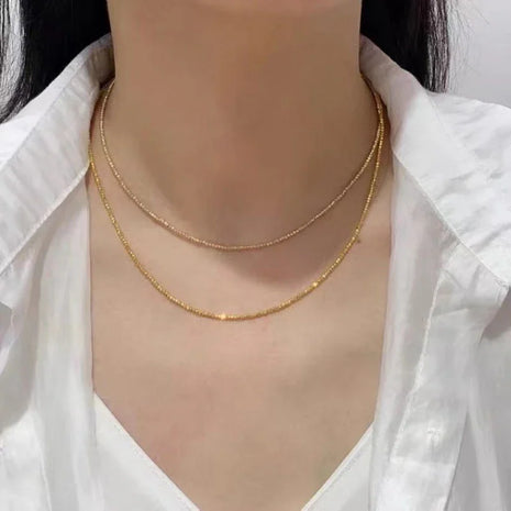 18K Gold Plated Bead Chain Necklace