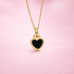 Black And White Double-sided Love Necklace Women's High-end Design Elegant Clavicle Chain