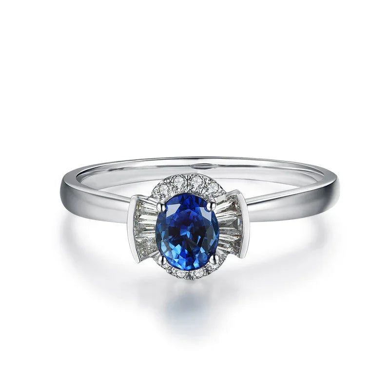 Jewelry 18k Gold Natural Sapphire Women's Ring