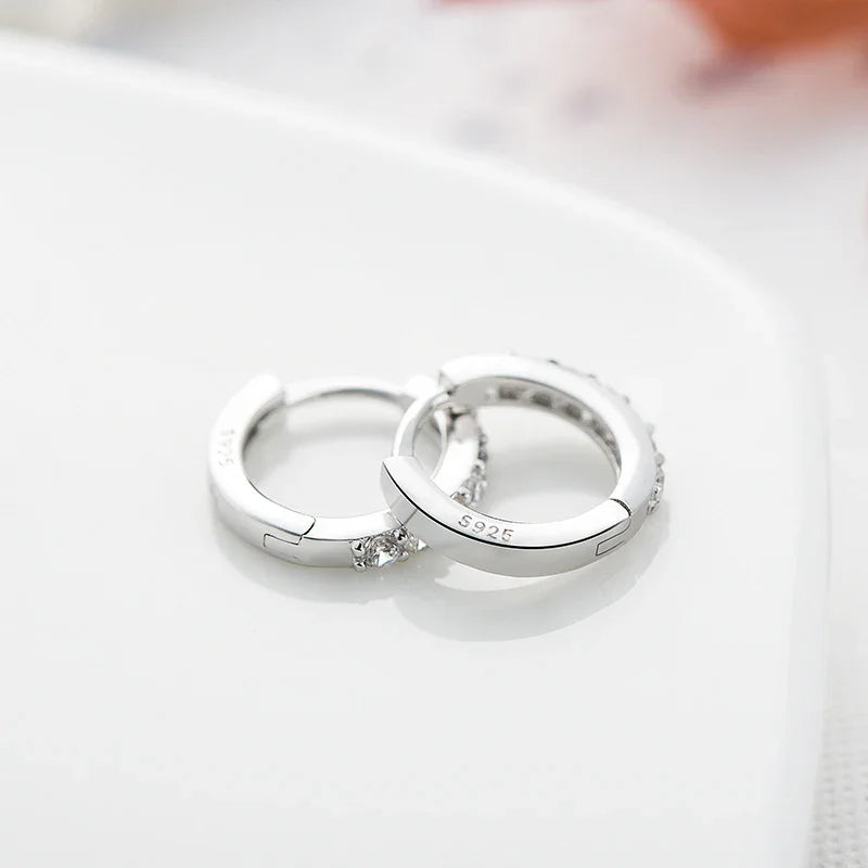 Sterling Silver Earring With Diamond - inlaid Colored Earring Earrings