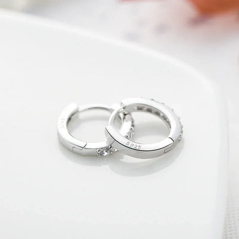 Sterling Silver Earring With Diamond - inlaid Colored Earring Earrings