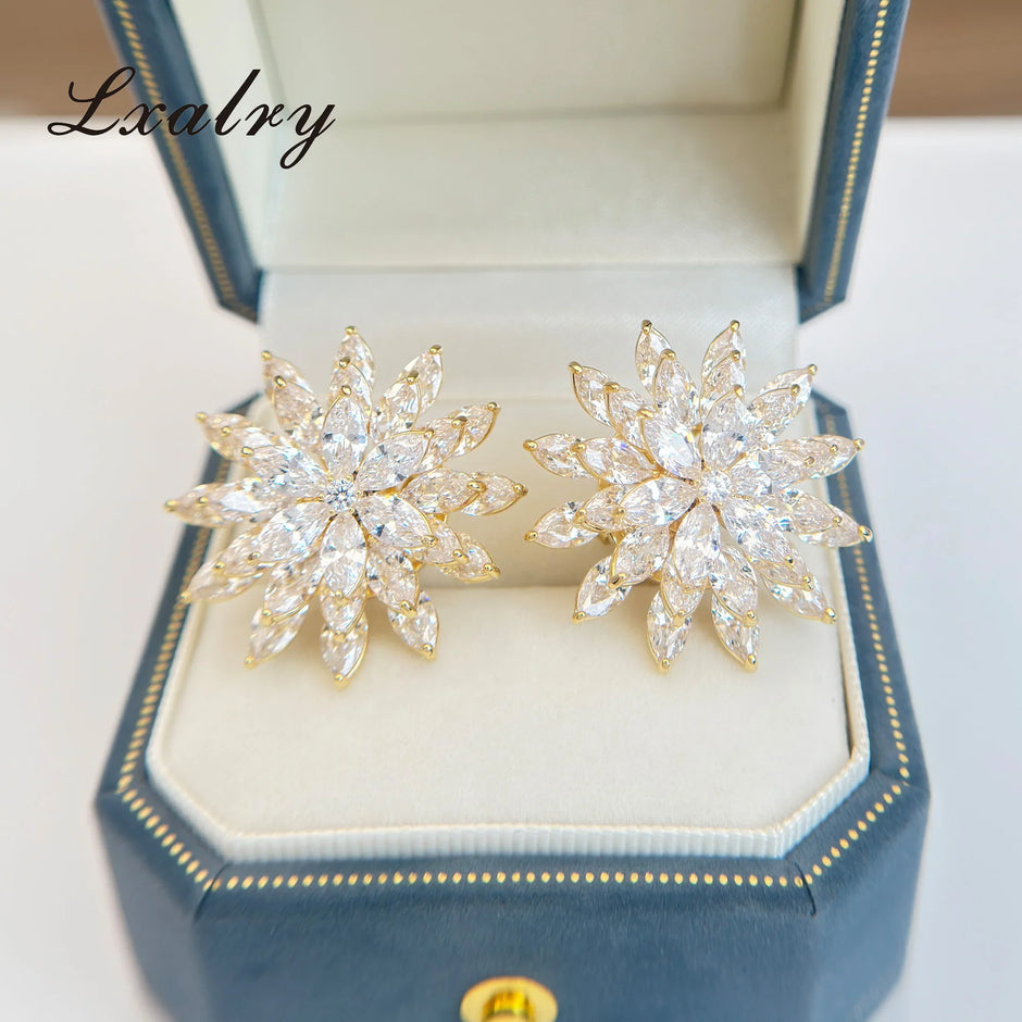 18K Gold Plated Baroque Flower Jewelry Set