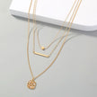 Fashion multi-layer gold necklace personality multi-layer Geometric Pineapple Pendant Jewelry woman