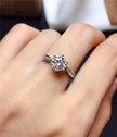 18K Gold Moissanite Engagement Ring