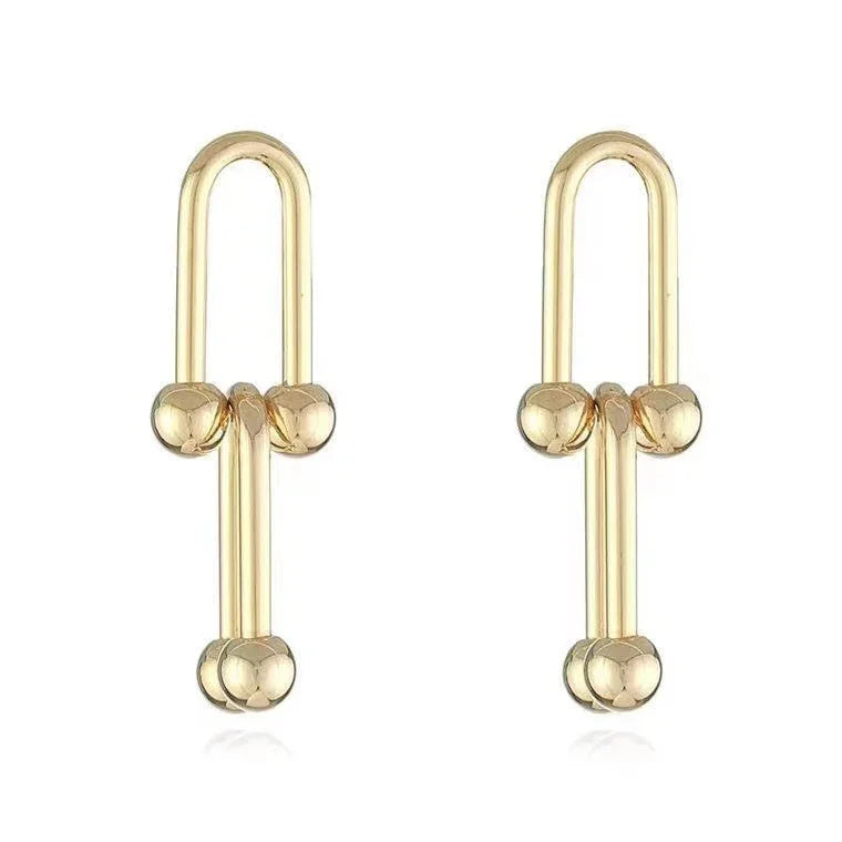 18K Gold Horseshoe Stud Earrings