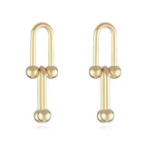 18k Gold Horseshoe Stud Earrings Personalized Gift