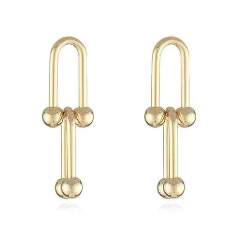18K Gold Horseshoe Stud Earrings