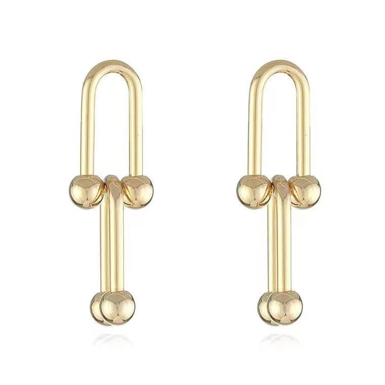 18k Gold Horseshoe Stud Earrings Personalized Gift